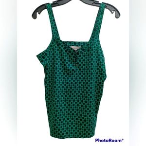 Banana Republic Blouse Woman Green/Black Print Size XS